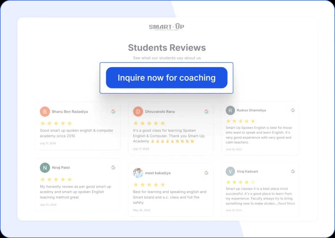 Inquiry button added to the Wall of Love for easy customer interaction
