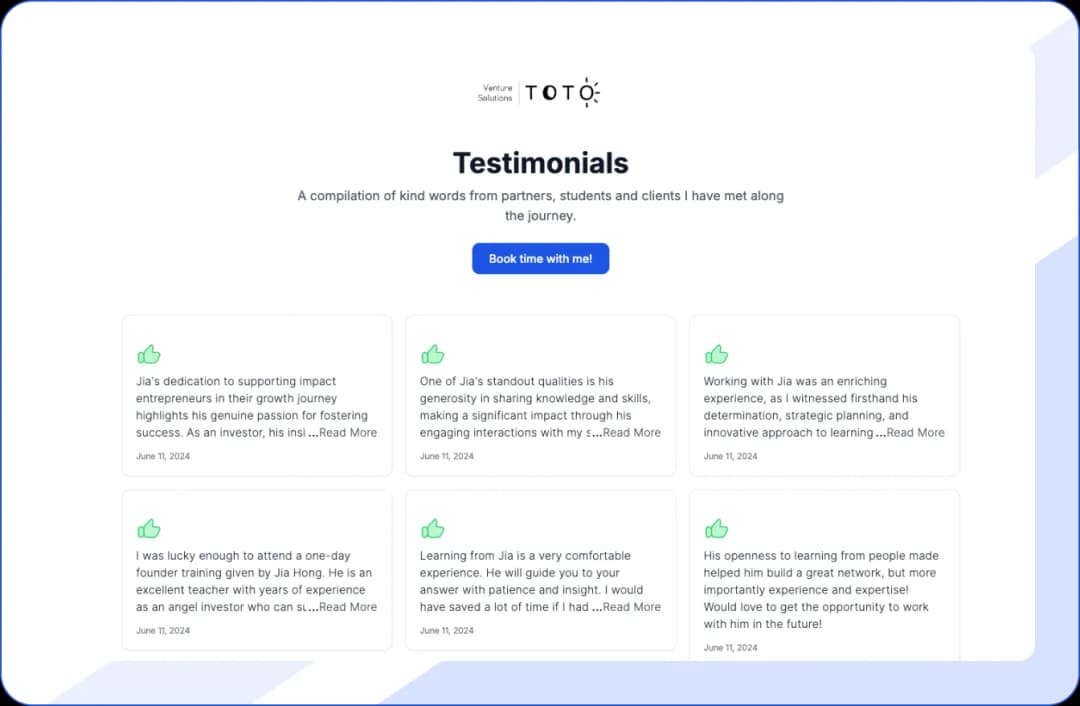 Positive feedback from partners, students, and clients