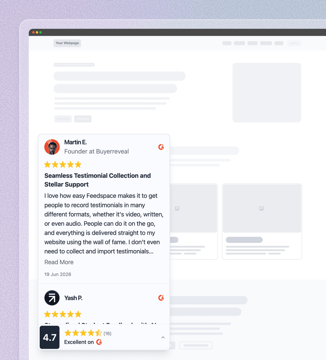 Floating Review Badge Widget Preview