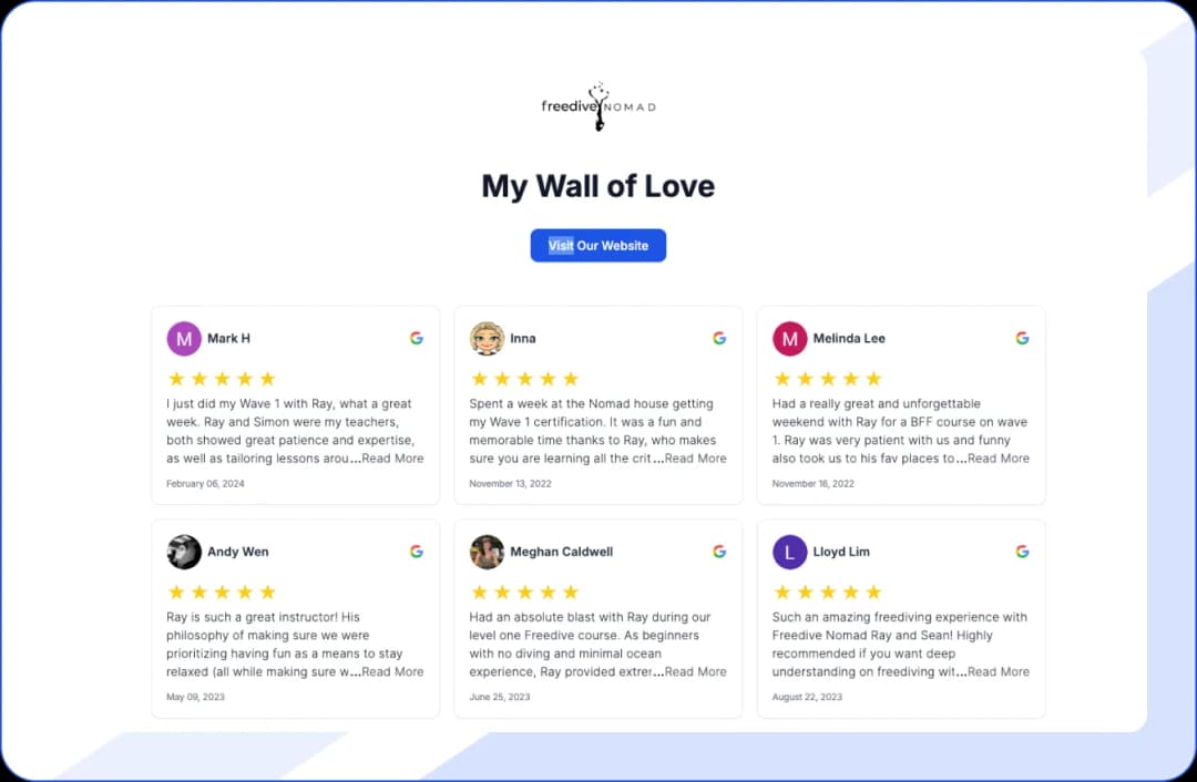 Freedive course student reviews and feedback from successful participants