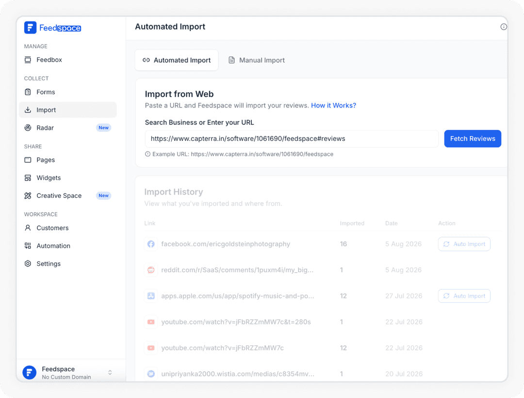 Add URL to get Reviews