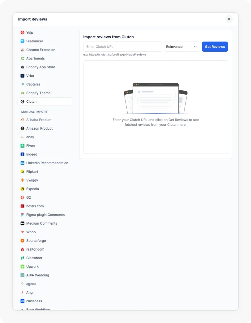 Go to the import section and select Clutch