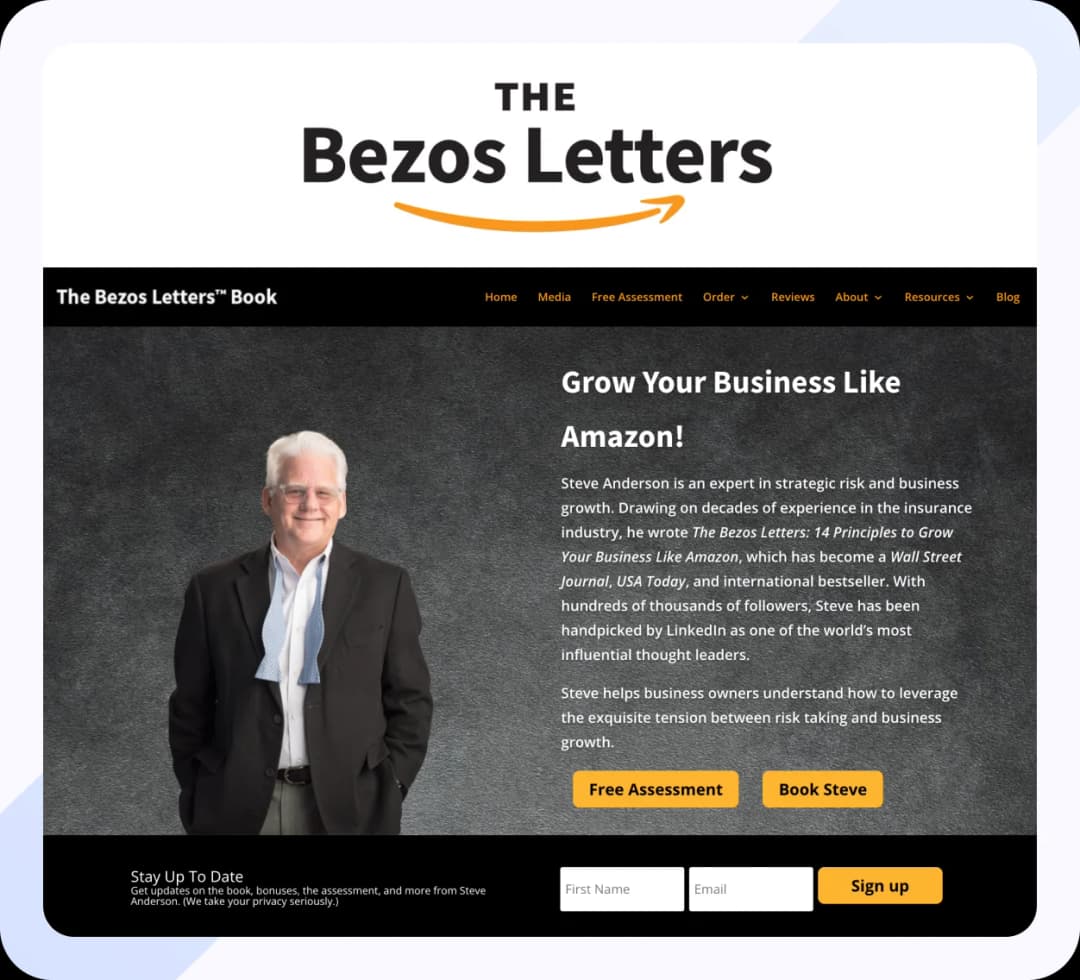 Steve Anderson leveraging Feedspace to highlight Amazon and Goodreads feedback for The Bezos Letters