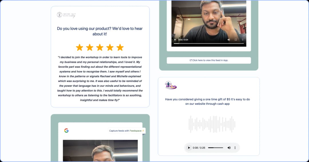Improved public feed page UI design