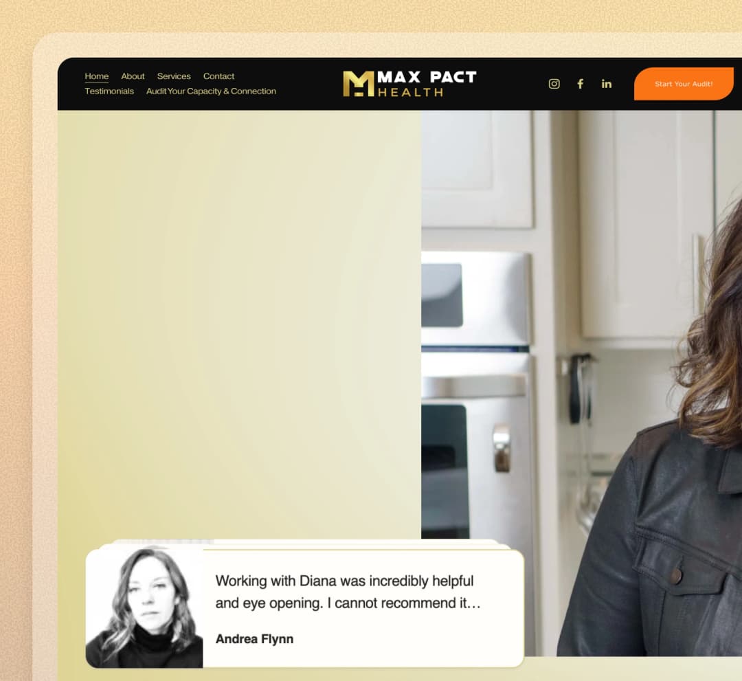 MaxPact Health website using Feedspace widgets