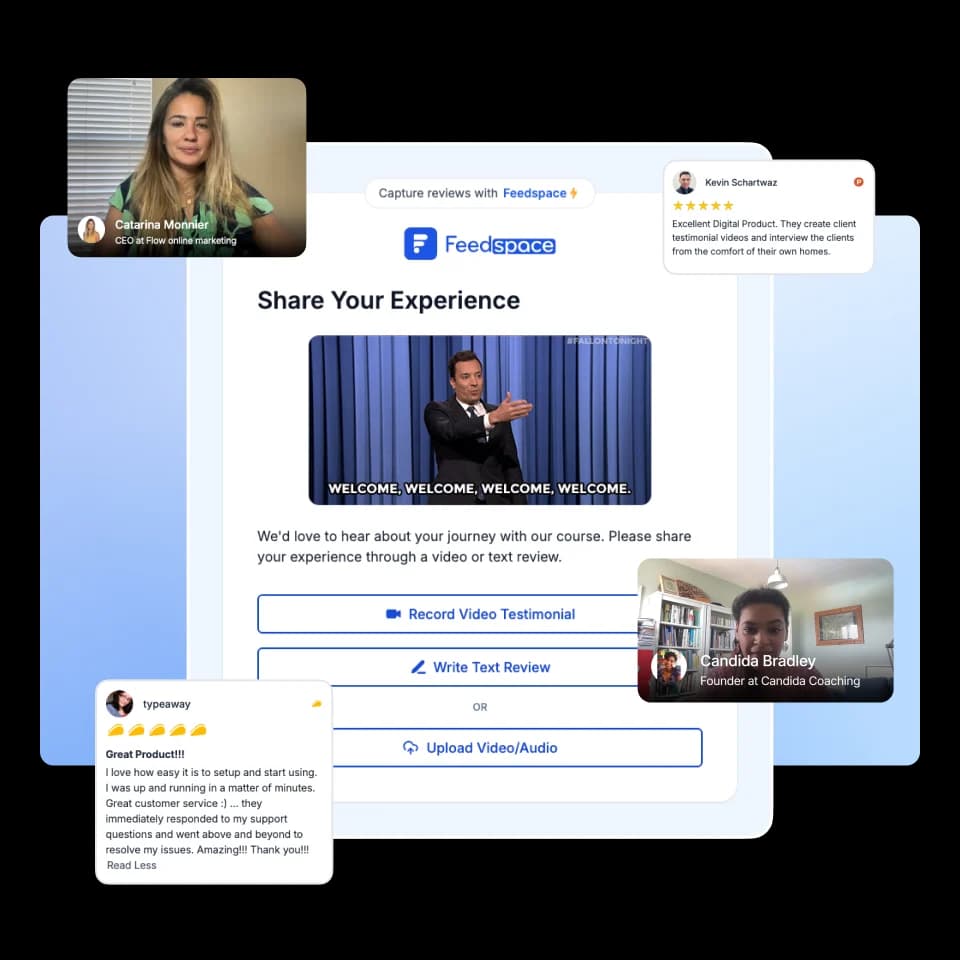 Testimonial collection form of Feedspace to request and collect customer feedback
