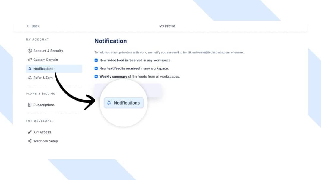 Edit Feedspace Notifications