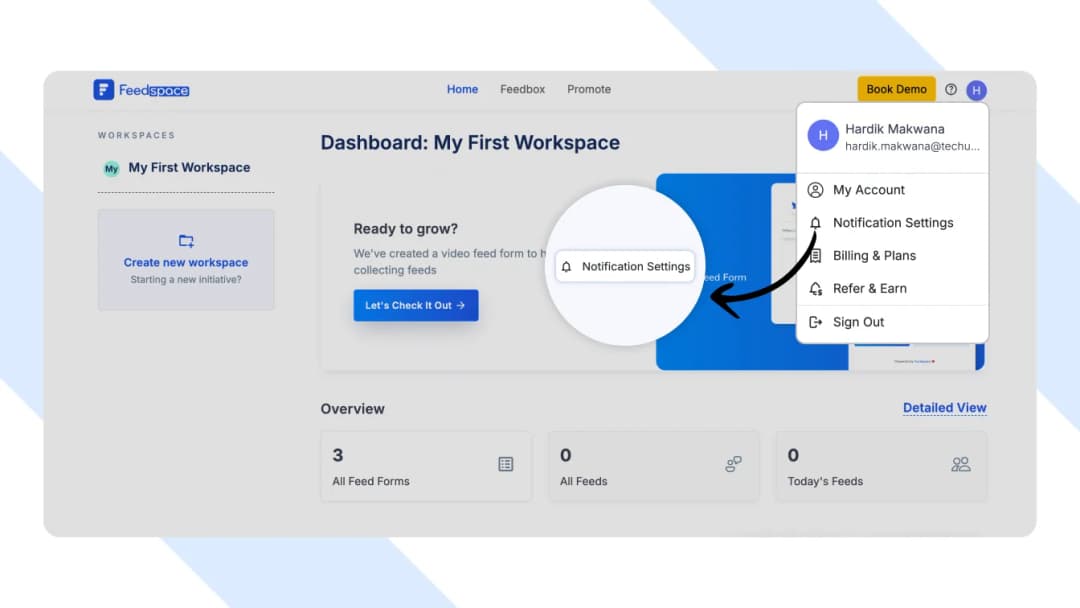 Access your profile to manage notification settings