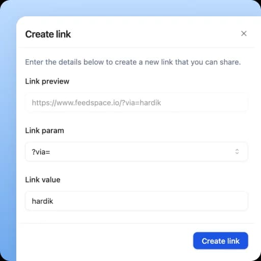 Feedspace affiliate create link