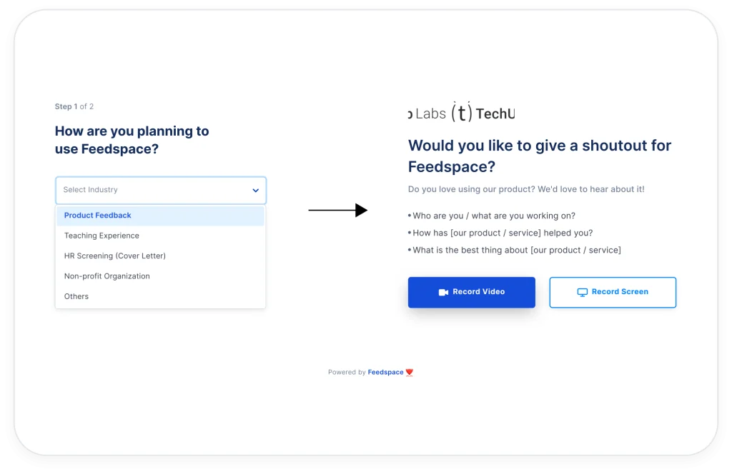 Feedspace video feed form