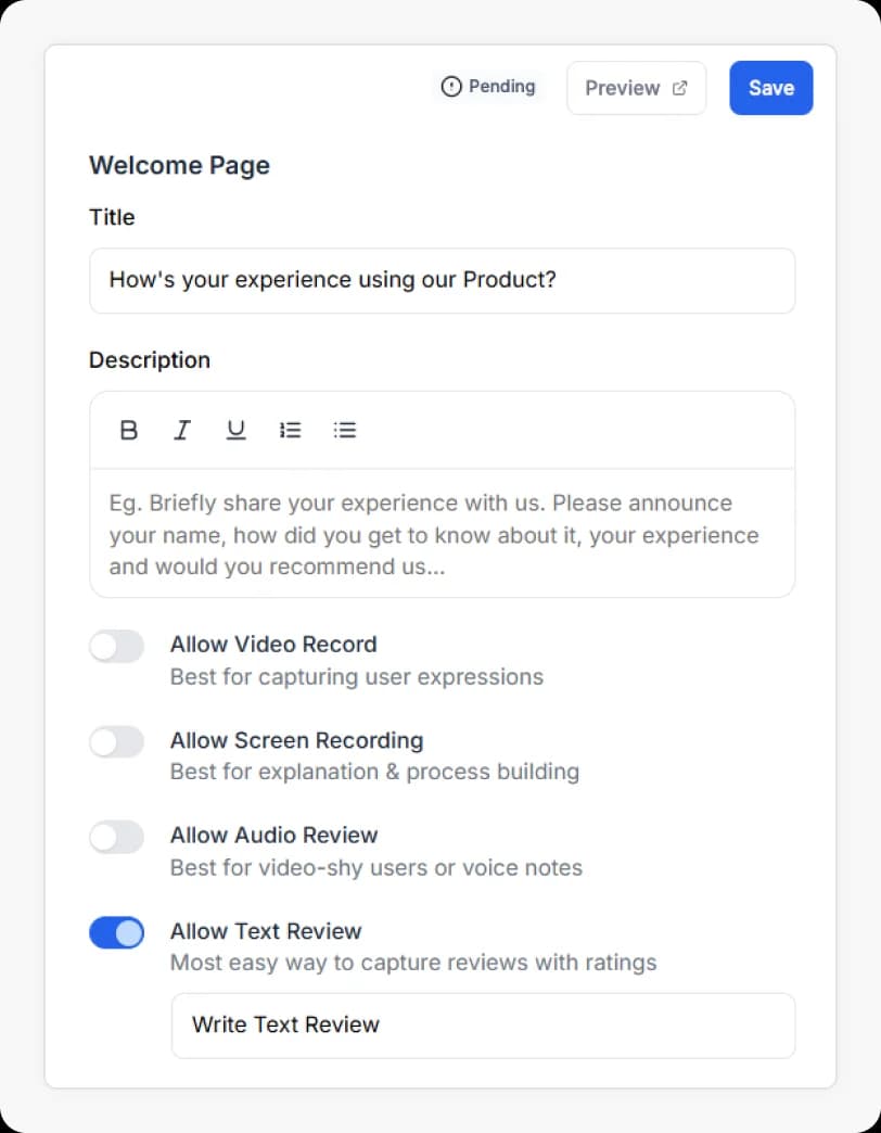 Text Testimonial tool for everyone