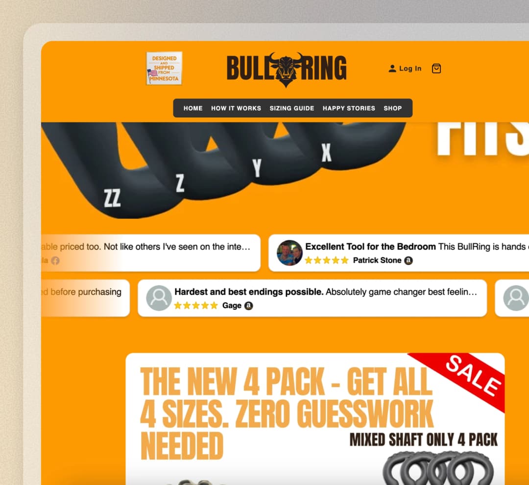 BullRingX website using Feedspace widgets