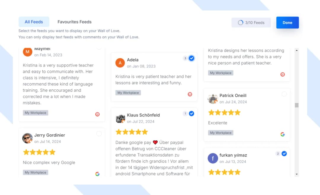 Select testimonials for Feedspace Wall of Love