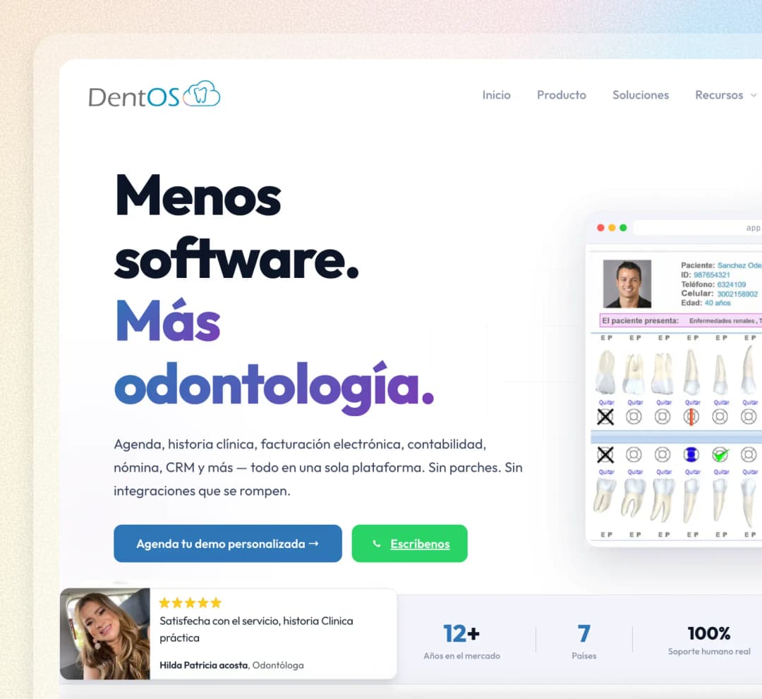 dentOS website using Feedspace widgets
