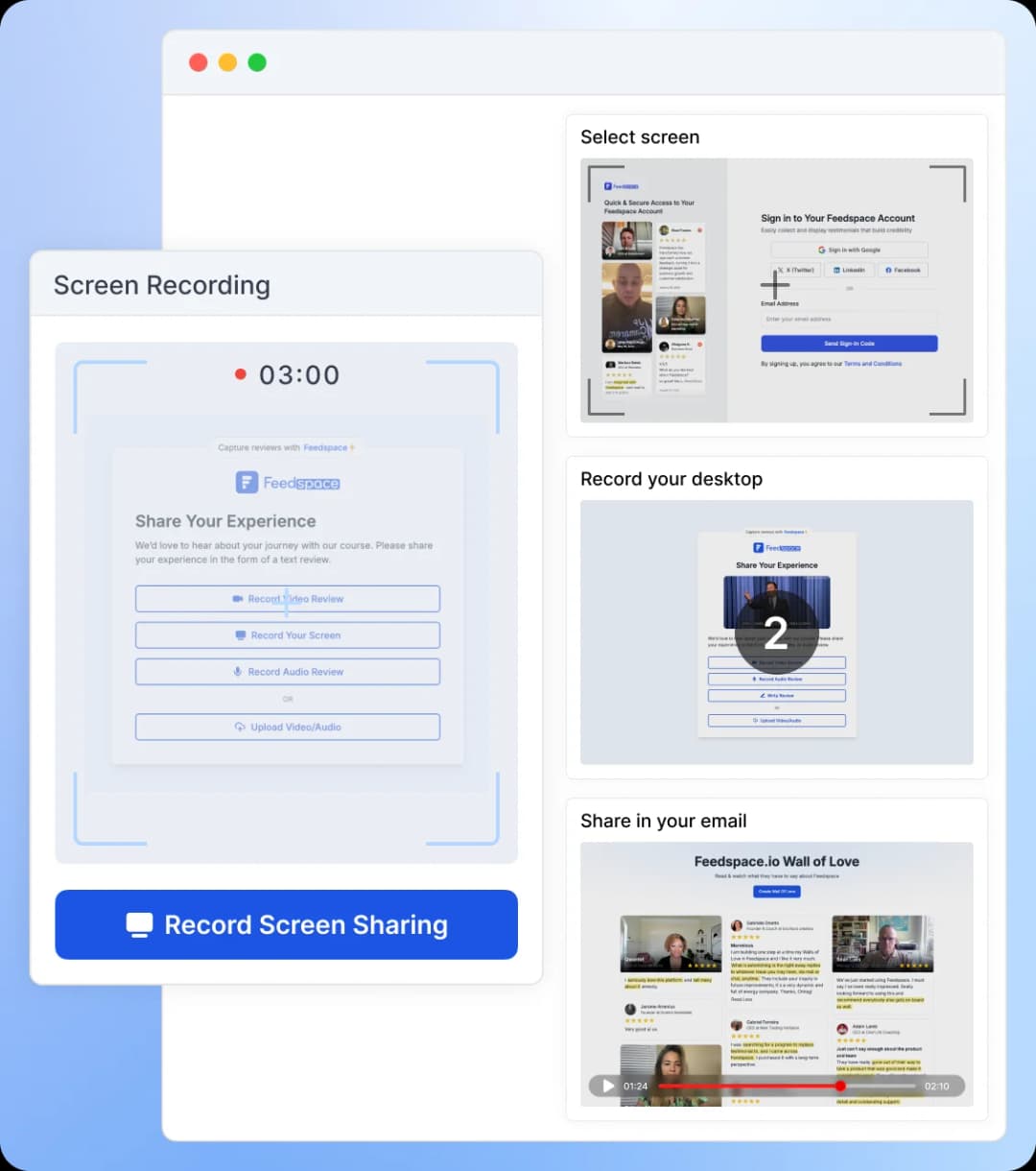 Feedspace Screen Recording