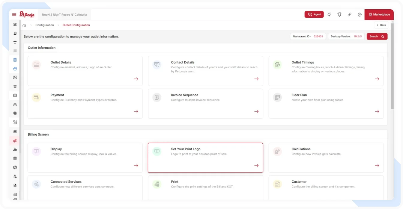Click on Set Your Print Logo