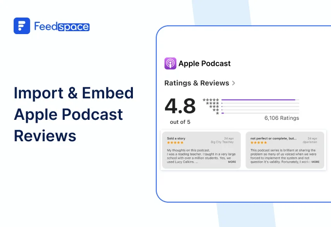 how to Import and embed Apple Podcast Reviews