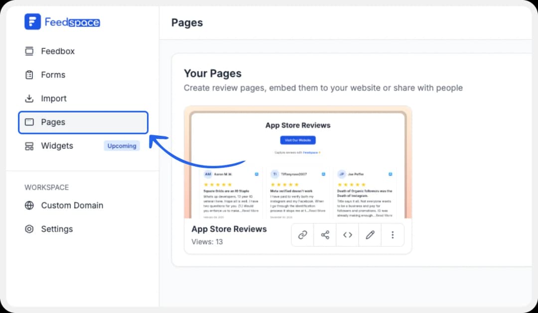 wall of love dashboard