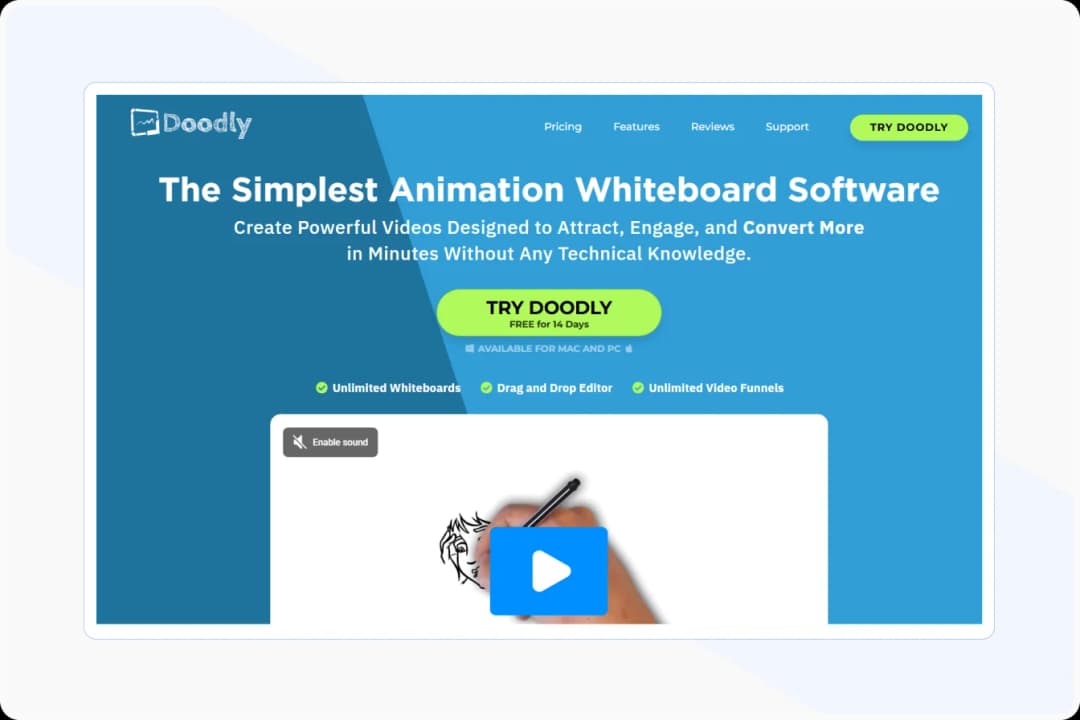 Doodly whiteboard animation tool for educational content