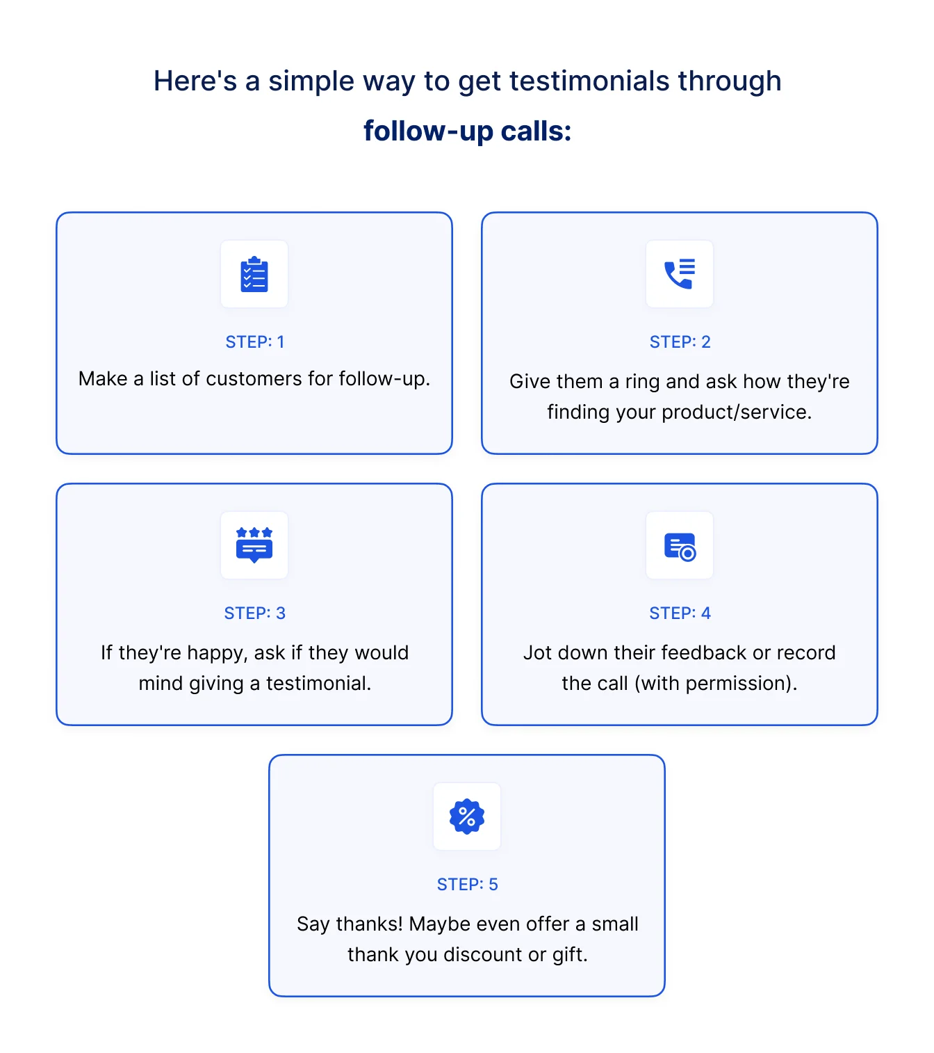 How to get testimonials through follow-up calls