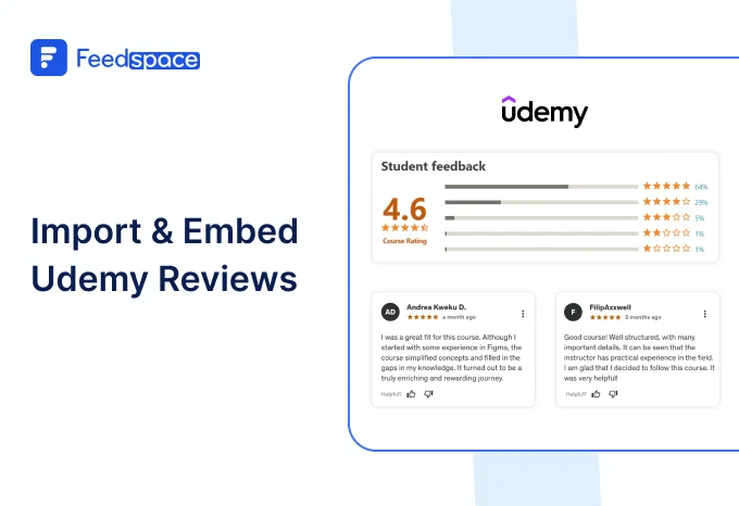 Import and embed Udemy reviews