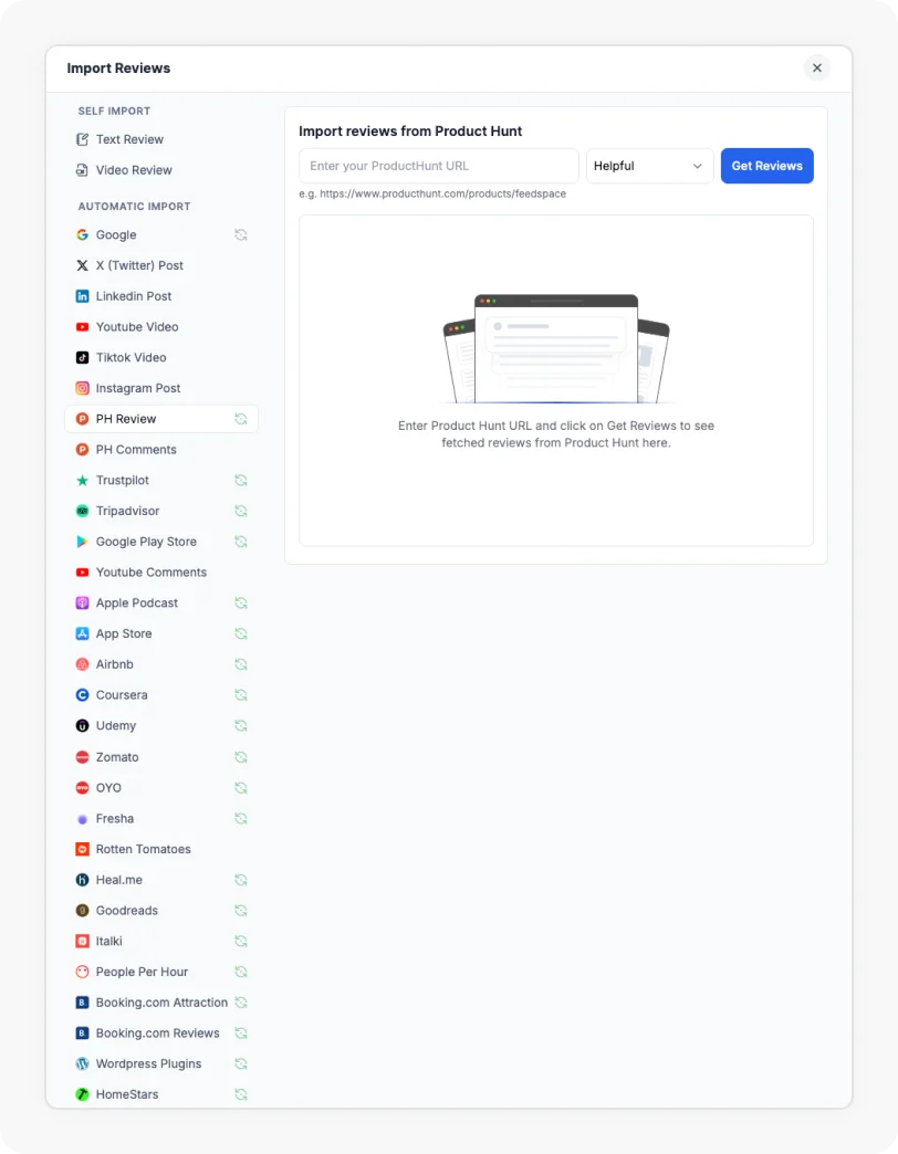 Import Your Reviews in Feedspace