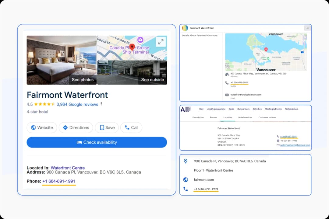 Keep your business name, address, and phone number consistent online.