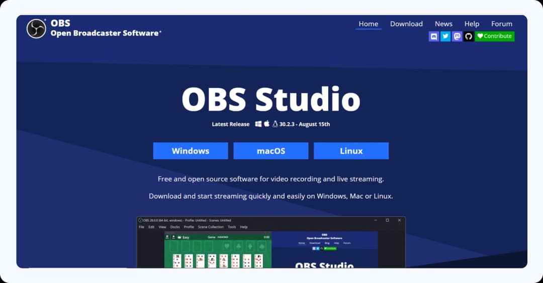 OBS Studio - Screen Recording and Live Streaming Tool
