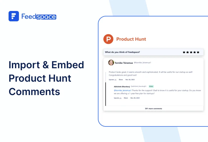 how to Import and embed Product Hunt Comments