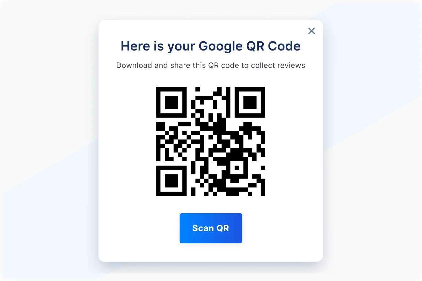 QR code for Google review to encourage customer feedback