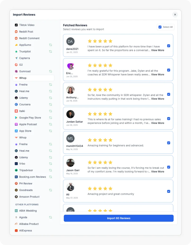 Get reviews