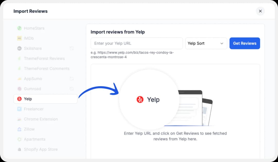 Platforms list to import reviews to Feedspace.