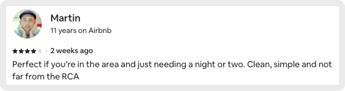 Martin's Airbnb review on clean and simple accommodation for short stays