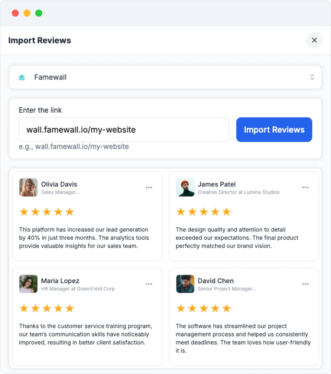 Migrate reviews from Famewall to Feedspace
