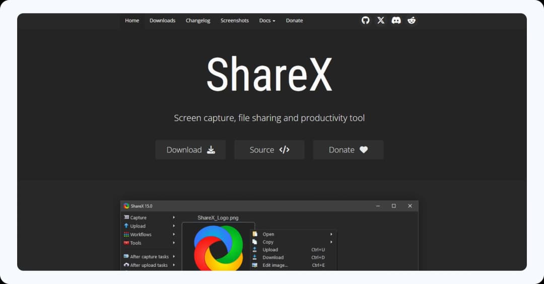 Screen recording and capture tool - ShareX