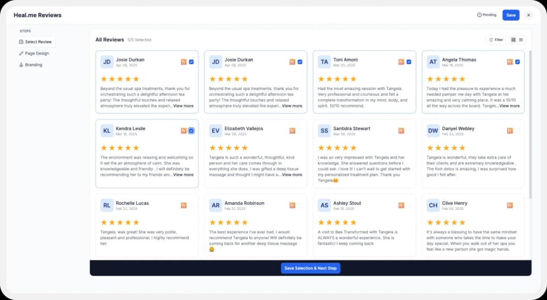 Add Heal.me reviews to website with Wall of Love feature