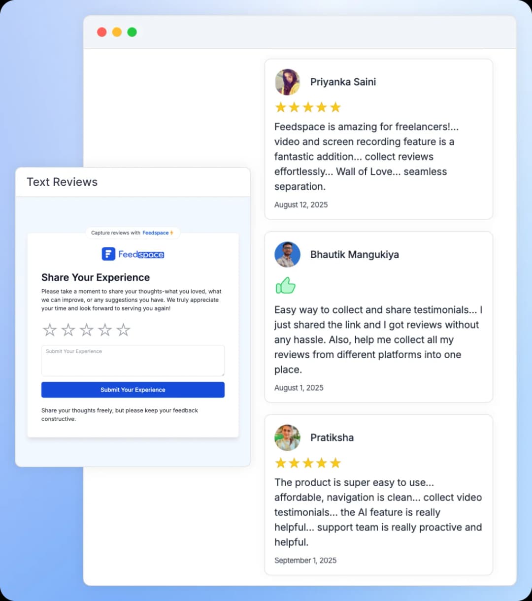 Text Reviews by Feedspace