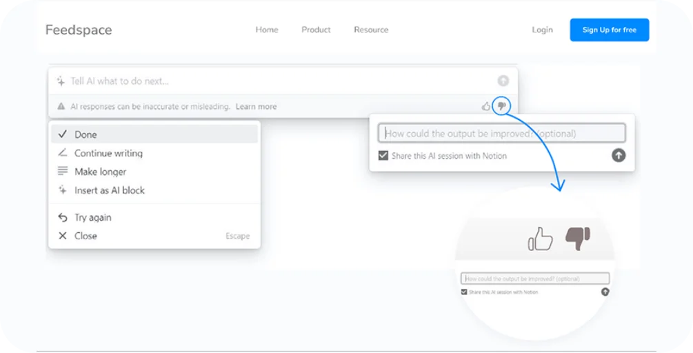 Collect in-app feedback