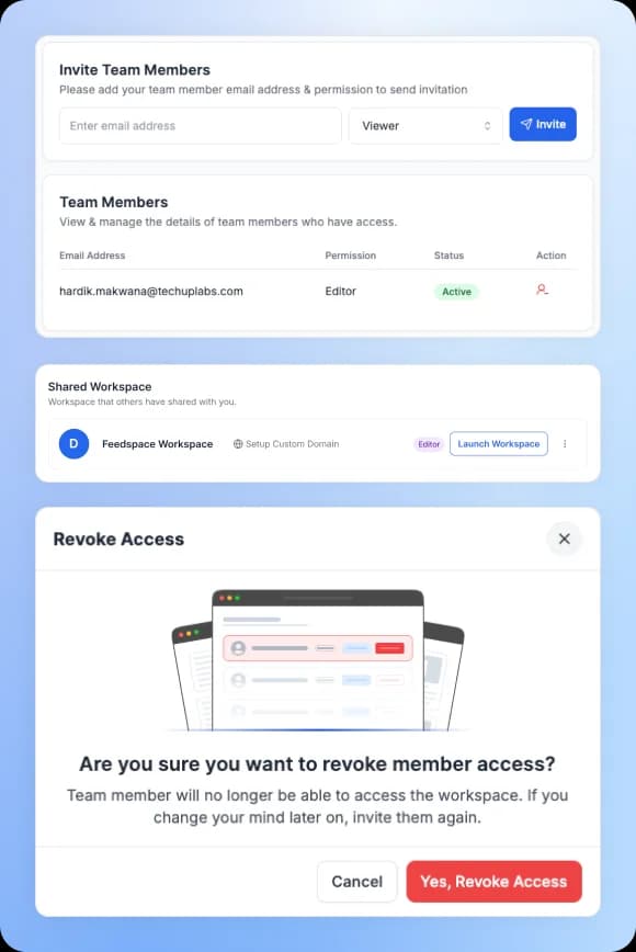 Revoke access from team members with Feedspace