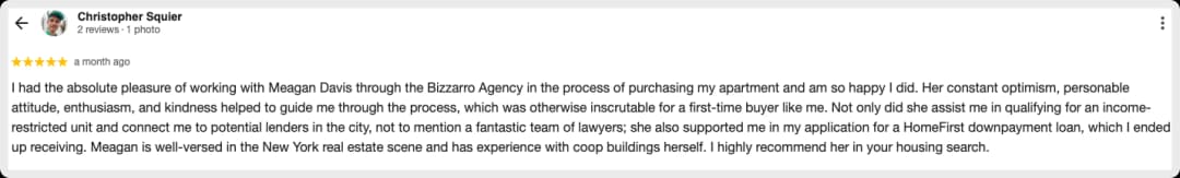 Detailed review of a realtor's service in co-op apartment purchase