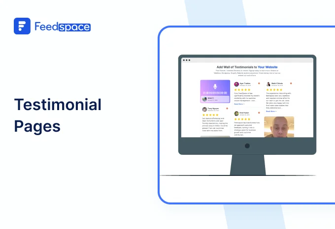 A website testimonial page displaying customer reviews and ratings