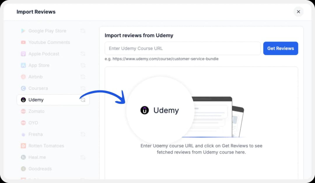 Import the Udemy Reviews