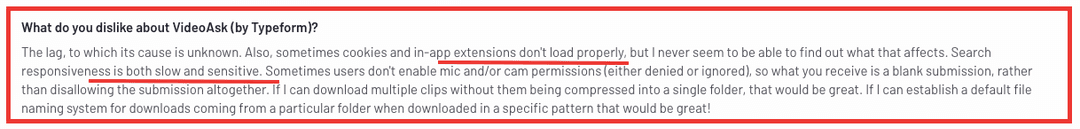 VideoAsk review slow performance