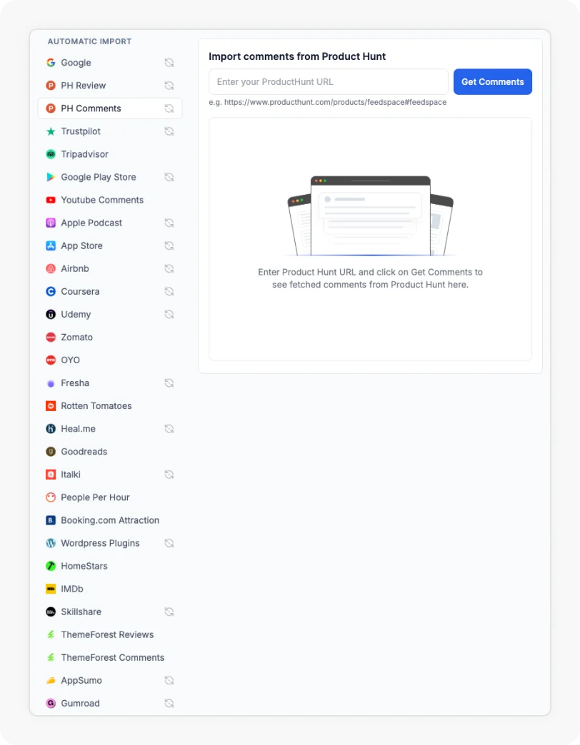 Importing reviews to create Testimonial wall of love