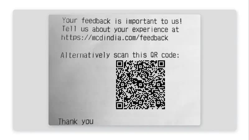Add review QR code on receipt