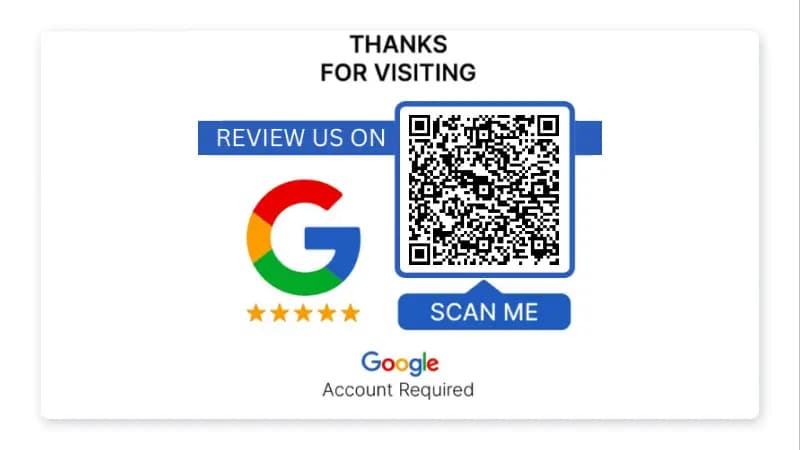 Google review QR code highlighted