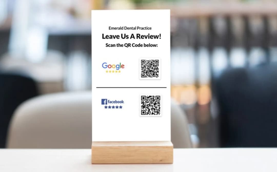 Example of  Google review QR code