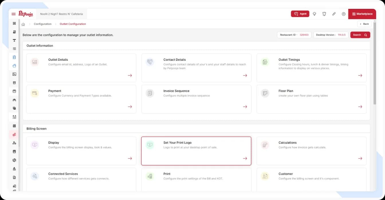 Click on Set Your Print Logo