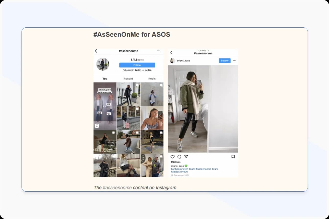 User Generated Content Examples Featuring ASOS Hashtag AsSeenOnMe