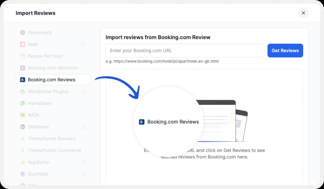 List of platforms for importing reviews to Feedspace.